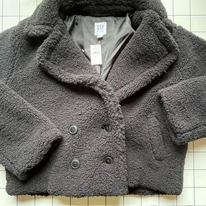 GAP Black Kids Pea Coat - large NWT